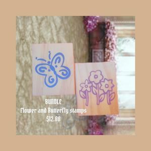 Flower & Butterfly stamps